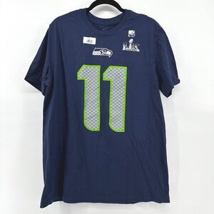 Nike Seattle Seahawks Jaxon Smith-Njigba 11 Super Bowl LVIII T-Shirt Mens L Navy